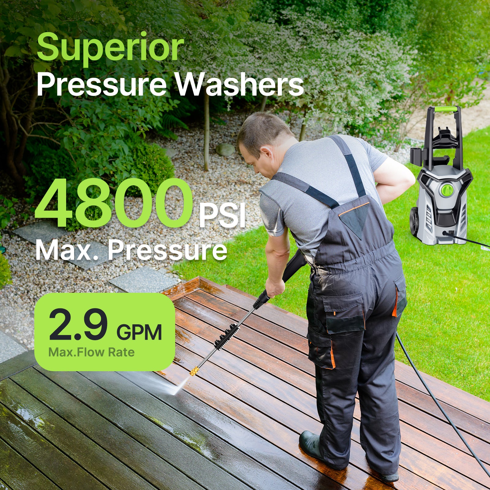 PATOOLIO W9 4800PSI Electric Pressure Washer